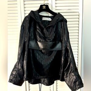 Christian Dior Women's Jacket Anorak Black Technical Taffeta oblique